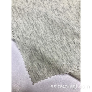 Tejido de punto de canalé gris CVC 1 × 1